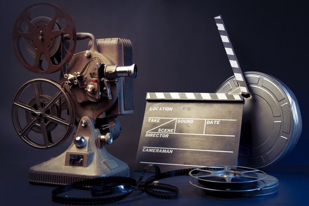 starý filmový projektor a film objekty - Fotografie, Obrázek