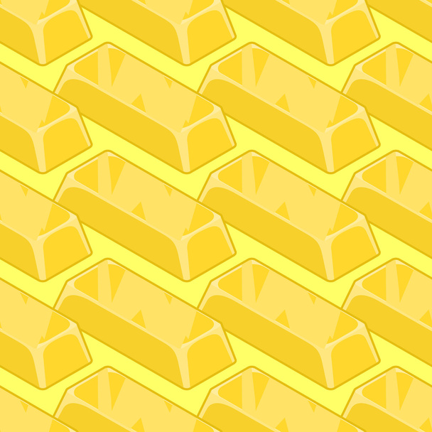金地金シームレスパターン。貴金属バの黄金のインゴット - ベクター画像
