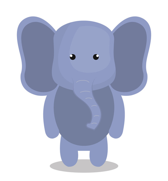 cartoon elephant animal plush stuffed design - Vector, Image