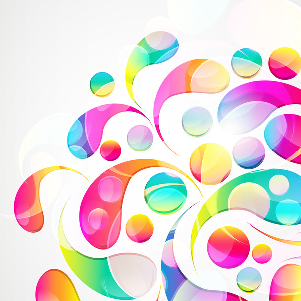 Abstract colorful paisley arc-drop pattern on a white background - Vector, afbeelding