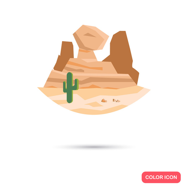 Great canyon color flat icon - Vektor, Bild