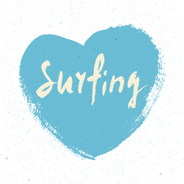 Surfing logo. Surfing calligraphy. Handwritten word. Surf typography, t-shirt graphics. Vector illustration. - Вектор,изображение