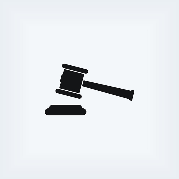 Hammer judge vector icon - Photo, Image