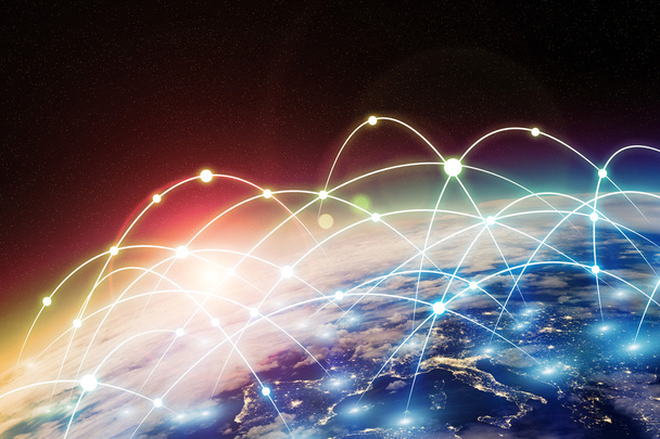 Globální síť a výměna dat po celém světě - Fotografie, Obrázek