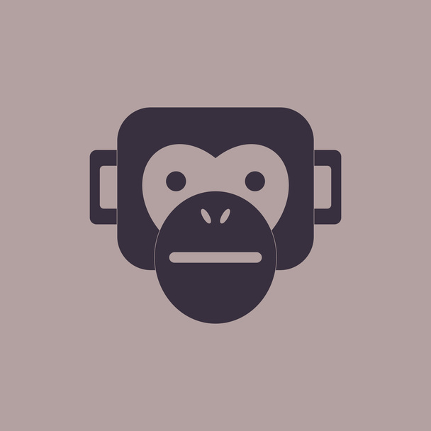 Vektorillustration von Tieren auf stylischem Gorilla-Hintergrund - Vektor, Bild