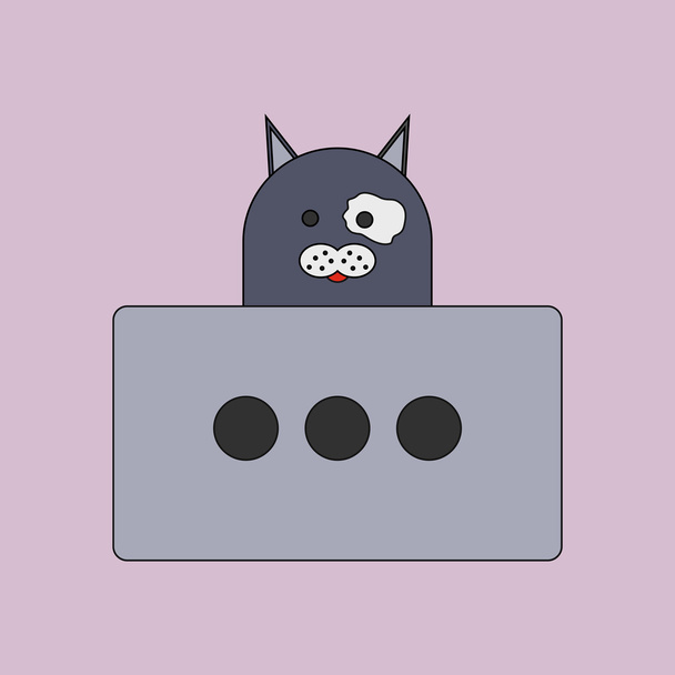 Векторная иллюстрация Cat. Кошачье лицо. Икона кота. Логотип кота
 - Вектор,изображение