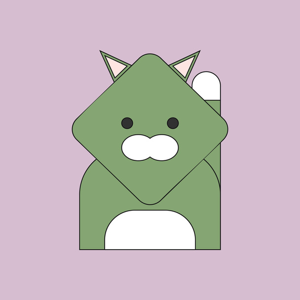 Векторная иллюстрация Cat. Кошачье лицо. Икона кота. Логотип кота
 - Вектор,изображение