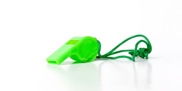 Árbitro verde apito, tema do esporte
 - Foto, Imagem