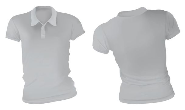 Kobiet szary szablonu koszulki Polo - Wektor, obraz