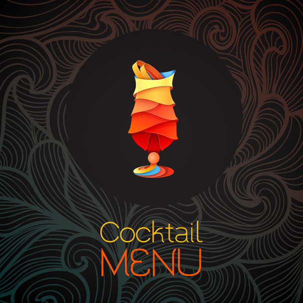 3D cocktail tequila sunrise design.Vector icon. Menu design - ベクター画像