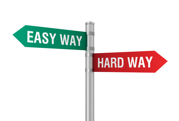 easy hard way road sign - Photo, Image