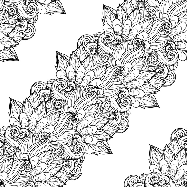Seamless Monochrome Floral Pattern - Διάνυσμα, εικόνα