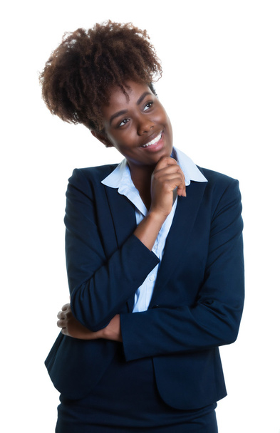 Thinking african american business woman - Фото, изображение