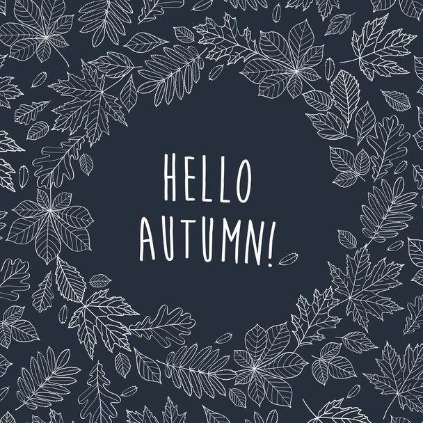 hello autumn text - Vector, Image