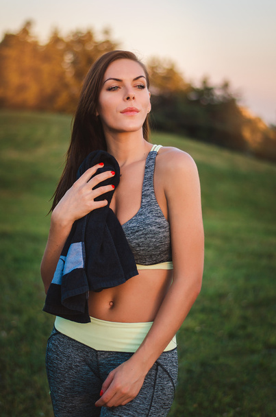 fitness, sports, lifestyle concept young attractive woman in spo - Fotografie, Obrázek