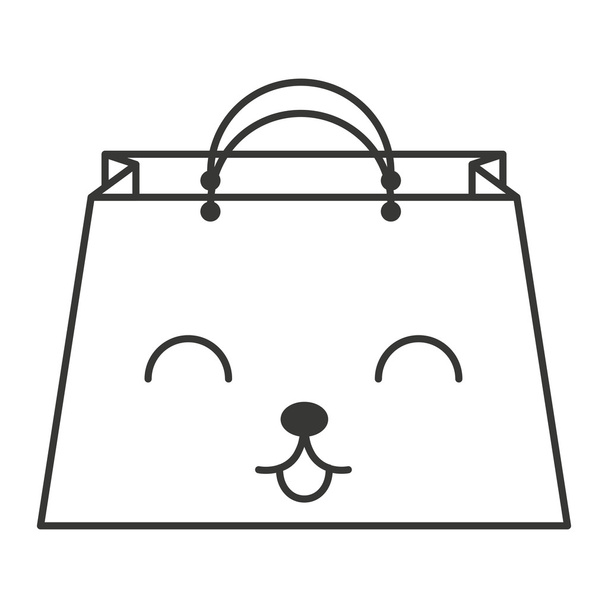 bevásárló táska karakter kawaii stílusban - Vektor, kép