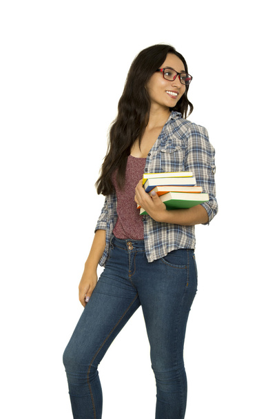 young college student with books - Foto, Bild