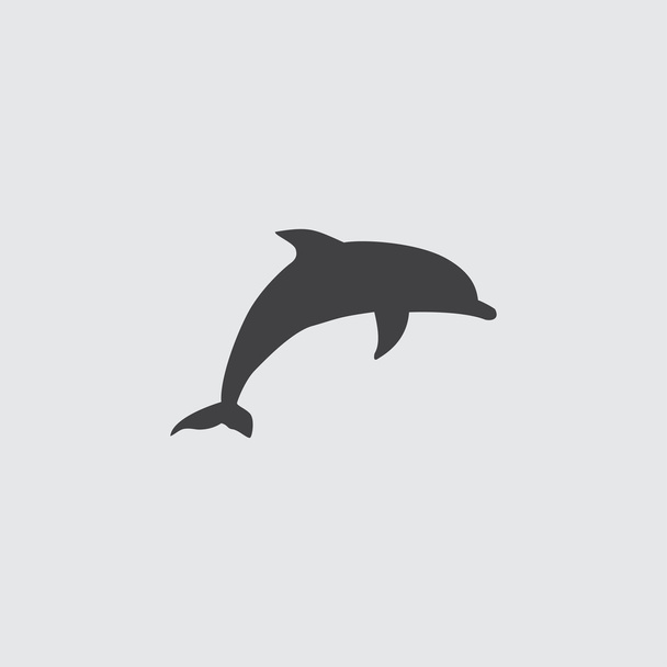 Delfiini kuvake tasainen muotoilu musta väri. Vektorikuvaus eps10
 - Vektori, kuva