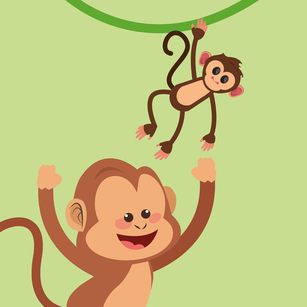 Dschungel-Affen-Karikatur - Vektor, Bild