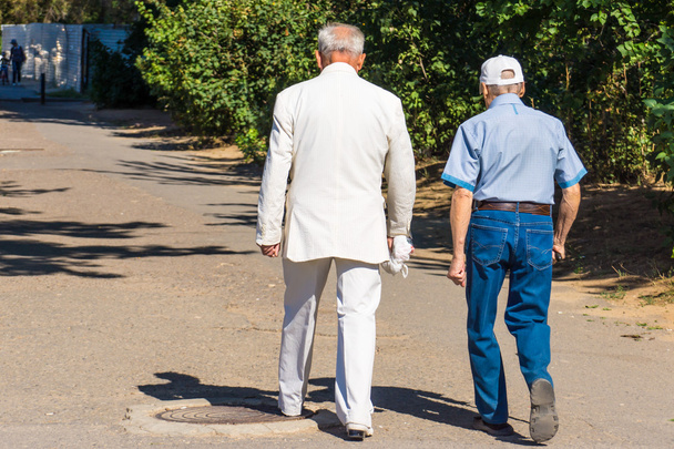 The two old men walking around - Foto, afbeelding