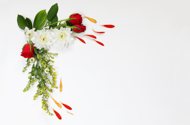 Top view of beautiful flowers arrangement - Zdjęcie, obraz