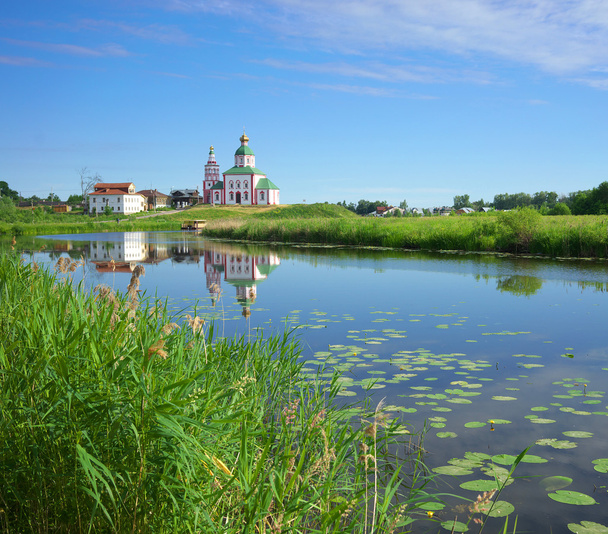 Summer landscape in Suzdal,Elias church - Foto, immagini