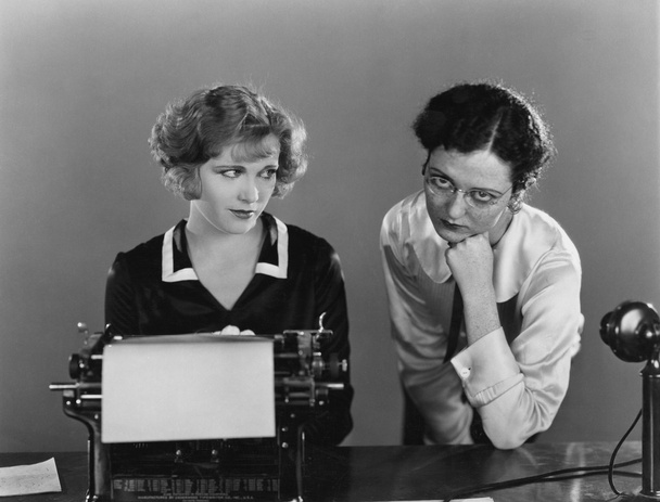 Two women with typewriter - Photo, image