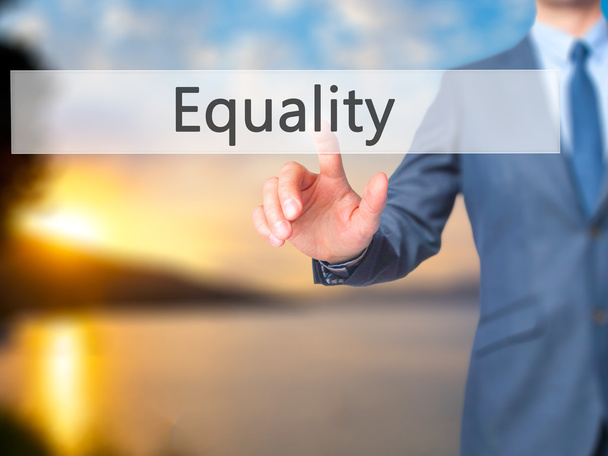 Equality -  Businessman click on virtual touchscreen. - Photo, Image