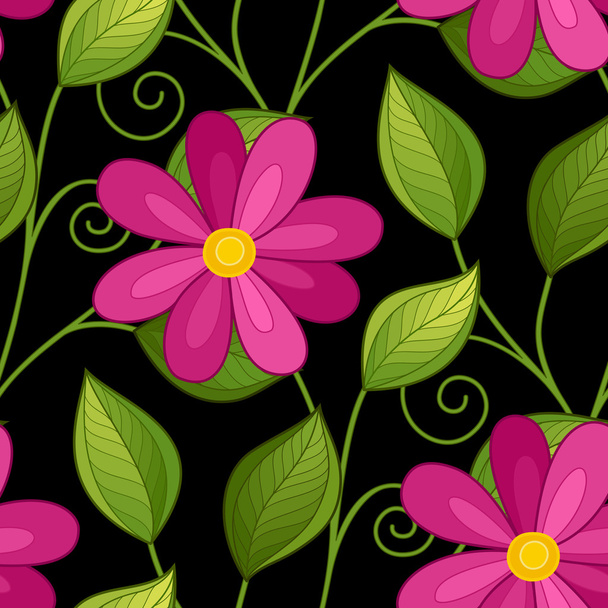 Abstract Seamless Floral Pattern - ベクター画像