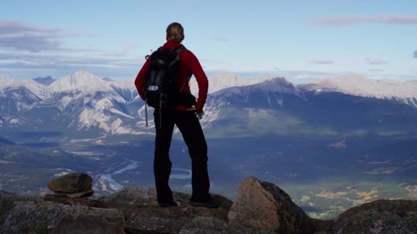 female hiking in Canadian Rockies - Footage, Video