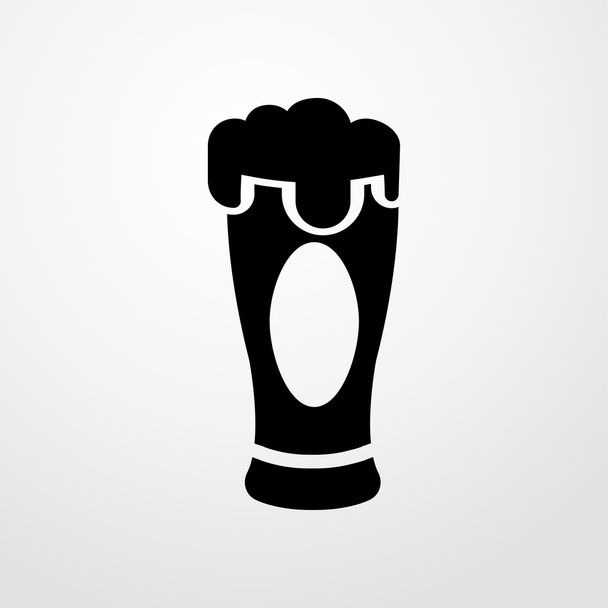 bière dans une icône en verre. Conception plate
 - Vecteur, image