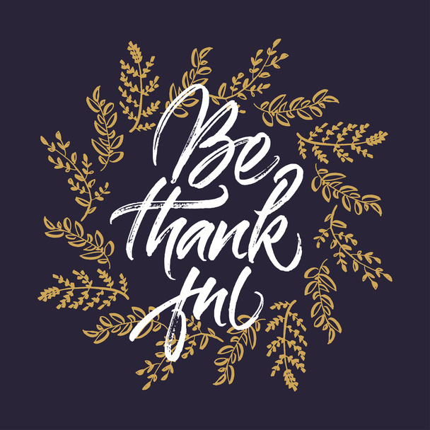 Být vděčný díkůvzdání blahopřání - Vektor, obrázek