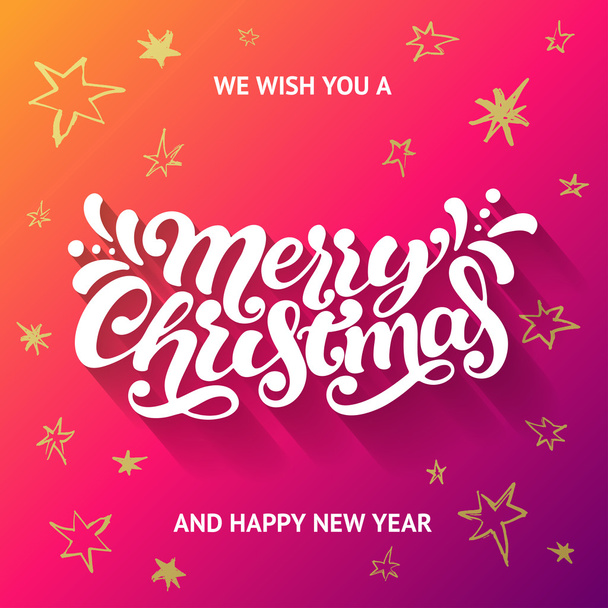 Le deseamos una feliz Navidad y feliz año nuevo tarjeta de felicitación
 - Vector, Imagen