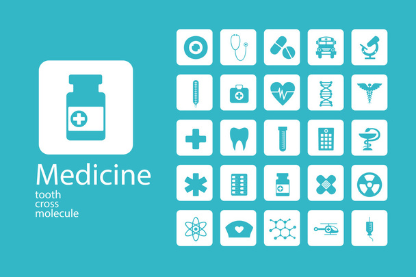 Sada plochý design koncept ikon pro medicínu - Vektor, obrázek