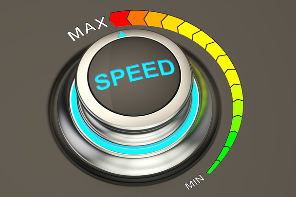 Speed knob, highest level of speed. 3D rendering - Foto, Bild