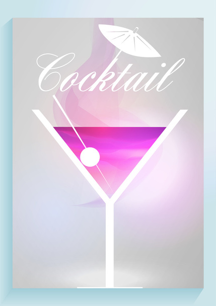 Simple Cocktail Poster Design - Vector Illustration - Vector, Imagen