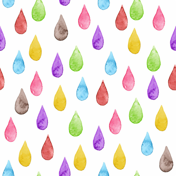 Seamless watercolor rainy pattern  - Διάνυσμα, εικόνα