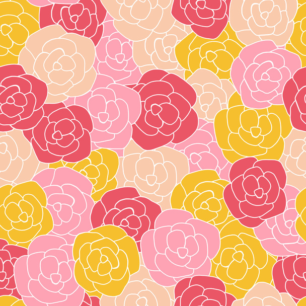 色の花を持つ美しいシームレス パターン  - ベクター画像