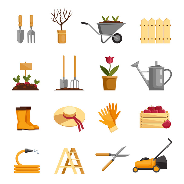 Set icone vettoriali attrezzature da giardino
 - Vettoriali, immagini