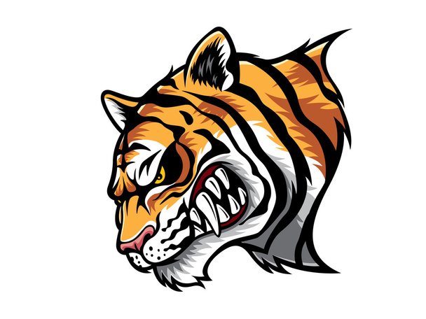 Голова сердитися тигр
 - Вектор, зображення