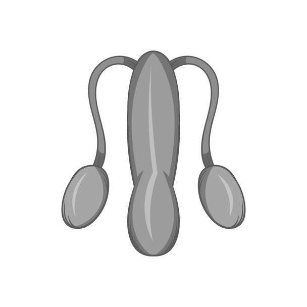 Male sexual organ icon, black monochrome style - Vector, Image