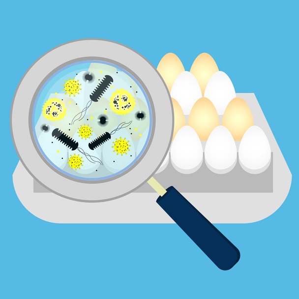 Яйца с бактериями
 - Вектор,изображение
