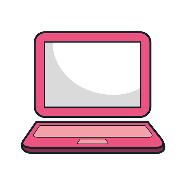 Rózsaszín Laptop számítógép - Vektor, kép