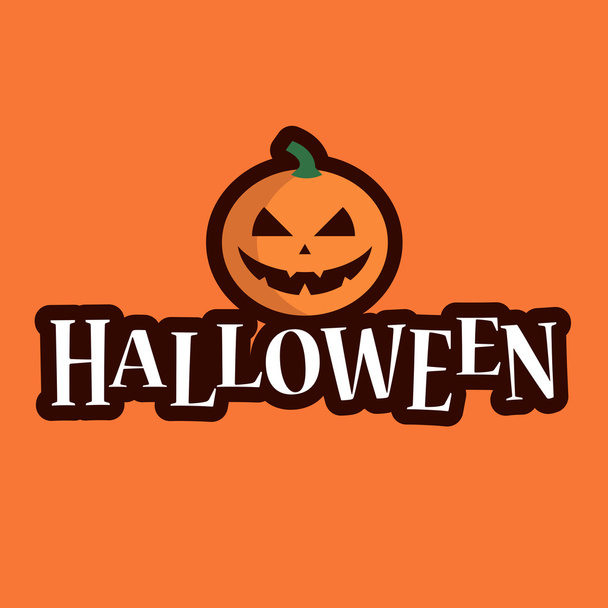 Halloween logo text with pumpkin. - Vecteur, image