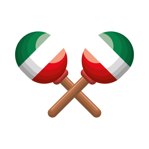 maracas instrument musical with mexican theme - Vector, Image