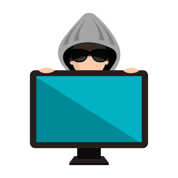 avatar hacker homem
 - Vetor, Imagem
