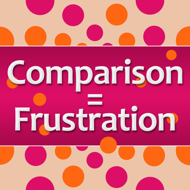 Сравнение равно разочарованию розовые оранжевые точки фоне
  - Фото, изображение