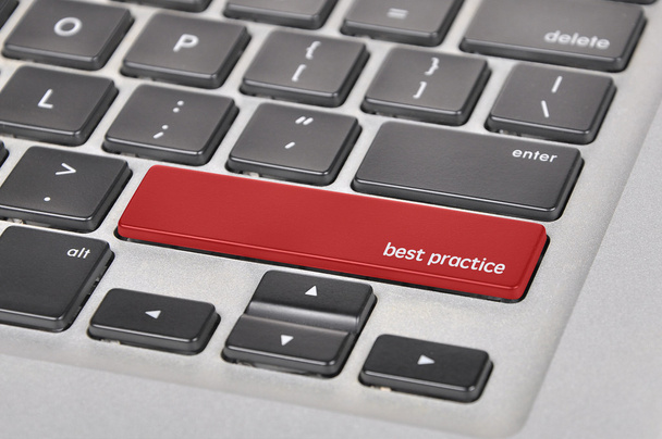 die Computer-Tastatur-Taste geschriebenes Wort best practice - Foto, Bild