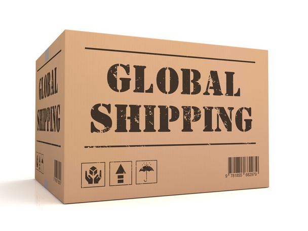 globální přeprava krabici koncept 3d obrázek - Fotografie, Obrázek