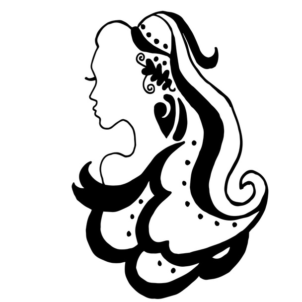 エレガンス女性髪の非常に高品質のオリジナル イラスト - ベクター画像